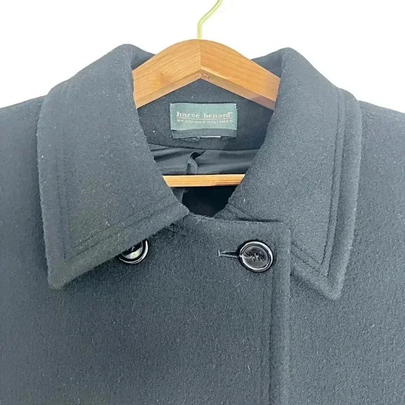 Harve Benard Vintage Black Wool Peacoat Men's Size 2XL - Picture 4 of 11